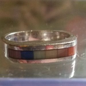 Vintage--Rainbow Stone Ring